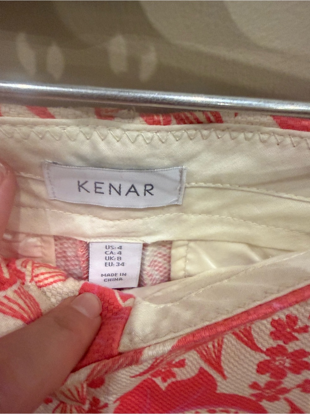 Kenar Coral and Cream Floral Women’s Shorts